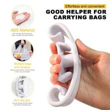 1 pieza Asa de plástico blanco de 13,3 cm de conveniencia para bolsas de la compra, herramienta de compras útil, no lastima las manos, soporte para bolsas de transporte para el hogar - 13,3 x 3 x 5 cm - Ver 3