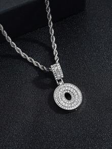 A-Z Bling Bling Letter Pendant Necklace, Cubic Zirconia 26 Alphabet Pendant Necklace With Twisted Chain, Unisex Fashion Hip Hop Jewelry Gift For Friends - Fashionable Rock Candy Letter Pendant Necklace - View 4