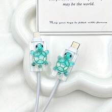 Cute Turtle High Quality Cute Cartoon Turtle Data Cable Protector Anti Wear Compatible With Apple Charger Head Colorful Design Compatible With IPhone Charging Accessories Adorable Turtle Accessory Vibrant Protective Case Small Tool Accessory Fun Accessory Long Lasting Material Fun Small Tool Protective Case Suitable For People Who Like Small Tools Birthday Gift - Multicolor - View 5