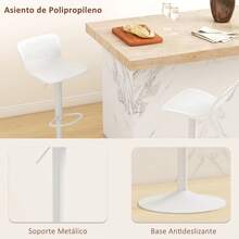 HOMCOM Tabourets de bar - Blanc - Voir 4