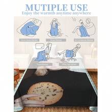 1pc Customized Photo Flannel Blanket - Blue Diamond Border Minimalist Print, Soft Hypoallergenic All Season Washable - Upload Your Photo - Ideal Gift For Birthday, Anniversary, Travel, Office Use - Personalized Cozy Throw - Multicolor - View 9