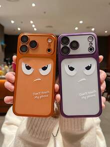 Expression Luxury Matte Translucent TPU Angry Eye Pattern Phone Case Compatible With IPhone 17 Pro Max 16 15 14PLUS 13 12 11Pro Air Shockproof Back Cover - Orange - View 10