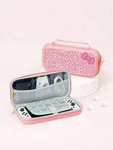 1pc Purple Leopard Spot Bow Print Protective Case, Compatible With New Switch 2 (2025), Switch NS/Switch OLED/Lite, Suitable For Switch 2 Game Console Accessories, Family Pack, Storage Case With Card Slots, Switch Protective Cover, White/Pink, Romantic Gift For Switch Players - Multicolor - View 24