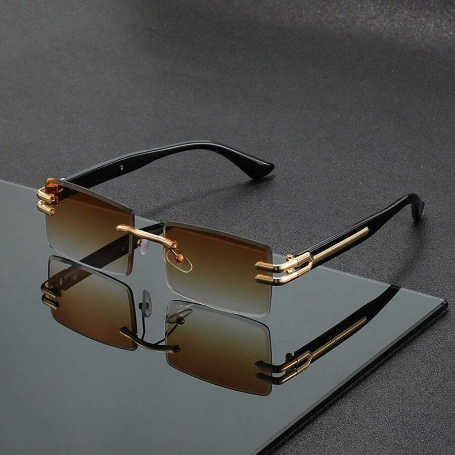 1 Pair Fashionable Frameless Glasses, Metal Frame, Elegant Design, Essential For People - Multicolor - View 1