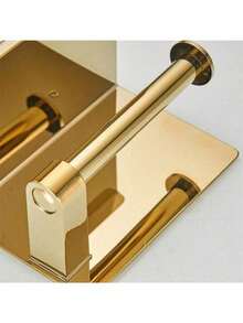 金色现代壁挂式卫生纸架不锈钢双卷纸巾架浴室纸巾卷收纳架酒店 - 彩色 - 查看 4