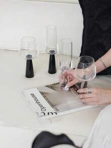 1 件复古黑色金属高脚杯、黑色柱状酒杯、威士忌醒酒器酒杯、浓缩咖啡杯、透明玻璃冰淇淋杯 - 彩色 - 查看 9