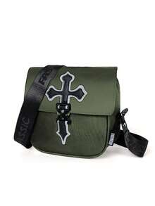 Men's Messenger Bag, Large Capacity Lightweight Casual Crossbody Bag With Reflective Stripe, Unisex Shoulder Sling Bag, Flap Small Square Bag, Suitable For Daily Commute And School - Multicolor - View 4