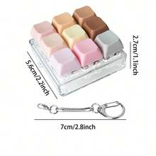 1pc Keyboard-Style Stress Relief Toy, Button-Pressing Decompression Keypad Pendant, Adult Pressure Relief And Pastime Button-Style Decompression Gift, Random Style Shipped - Multicolor - View 5