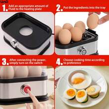 Mini Egg Cooker With Single-Layer Transparent Lid, Large-Capacity Egg Steamer, A Small Kitchen Appliance, Multifunctional Automatic Egg Dispenser, An Indispensable Breakfast Appliance, Suitable For Cooking And Preparing Fresh Eggs. - EU F Type Plug(220-240V) - View 5