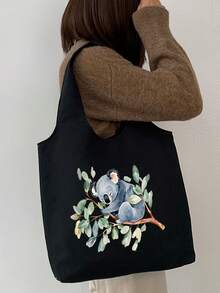 Multifunctional Vest-Style Shoulder Bag With A Cute Koala Pattern In A Watercolor Style, Large Capacity Women Handbags Folding Reusable Shopper Bag Travel Grocery Bag, Makeup Bag, Lightweight Storage Bag, For Storing Commuting Items, Cosmetics - Multicolor - View 7
