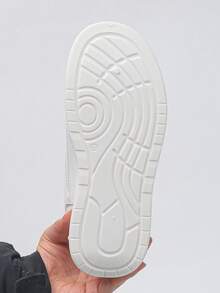 女士厚底运动鞋，纯色户外休闲系带鞋，时尚百搭白色户外增高鞋 - 白色 - 查看 8