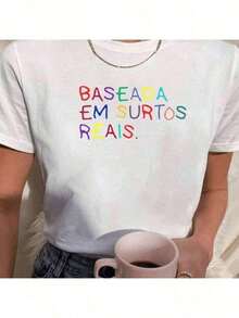 Camiseta Surtos Reias Feminina Lançamento Básica Premium Confortável - Branco - Visão 5