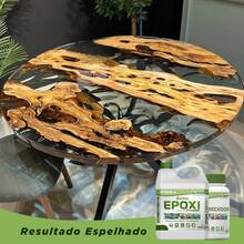 Resina Epóxi PETRAMIL ( Madeira de Alta Espessura ) 7,5kg ¨Premium¨ UV e Anti-Blushing Cod.06 - cristal - Visão 5