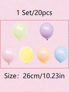 20pcs Mixed Color Latex Balloons, Decorative Balloons For Party, Birthday, Wedding, Valentine's Day, Thanksgiving, Mother's Day, Halloween, Christmas, New Year, Back To School, Graduation, Home Decor, Balloon Arrangement, Balloon Party, Photography Props, Photo Backdrop, Still Life Decoration - Multicolor - View 4