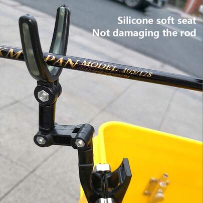 2Pcs Fishing Rod Rest Head 360 Degree Rotations Bracket Bridge Raft Fishing Rod Rack Non-Slip Luminous Reinforced Pole Bracket