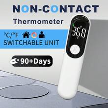 Artículos domésticos esenciales:Pulsovital Termómetro Digital Infrarriojo De Alta Precisión Con Pantalla Led Para Frente,oreja Y Cuerpo,profesional Recargable Usb,color Blanco - Blanco y Negro - Ver 2