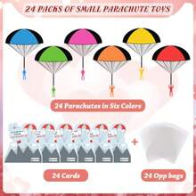 24 Pack Valentines Day Gift Cards With Parachute Toys Hand Throw Flying Toys Army Soldiers Parachute Game For School Exchange Gifts Prizes Party Favor Goodie Bag StuffersFull Of Fun - As Pic - View 5