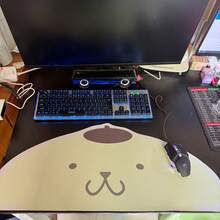 Sanrio 1个三丽鸥Hello Kitty Kulomi My Melody鼠标垫，可爱粉黑蝴蝶结设计，防滑表面，适用于办公和游戏键盘，时尚桌面配件