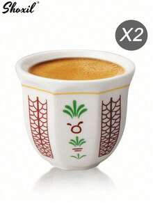 shoxil 1pc Middle Eastern Style Ceramic Coffee Cup - Elegant Espresso Mug & Tea Cup, Ideal For Bedroom Nooks, Living Room Gatherings, Afternoon Tea Sessions & Festive Gifting, Use During Ramadan - Cup - View 12