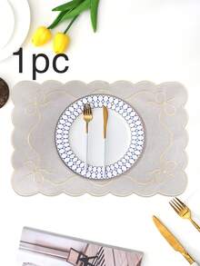 Bộ 1/2/4 tấm lót bàn bằng vải thêu, thích hợp trang trí bàn tiệc cưới, khăn trải bàn vải kiểu Châu Âu tối giản thanh lịch, lót bàn có nơ. - Nhiều màu - Xem 37