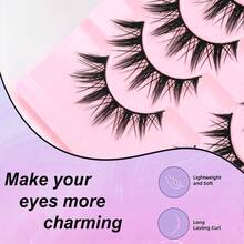 8 Pairs Soft Natural Long Lash Anime Style Reusable False Eyelashes, Suitable For Daily Makeup, Party, Cosplay - Spiky Manga Lashes - View 4