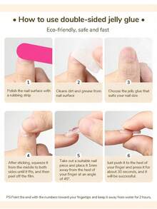 10Pcs Macaron Gradient Press On Nails, Stiletto Fake Nails, Iridescent Glitter, Sweet Fresh Style, Perfect For Daily Casual & Brunch Looks, Easy To Apply - Multicolor - View 8