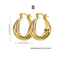 High-Quality Stainless Steel Women Hoop Earrings,Hypoallergenic 316L Ear Post,Anti-Fading Vacuum 18K Gold Plated Anti-Wear, Charming Fashionable Designer Unique Shapes Unisex Jewelry Earrings For Daily Wear Festival Vacation Parties - Gold - View 11