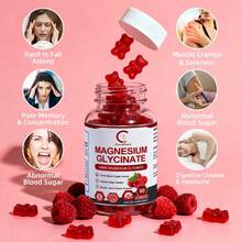 MULITTEA GPGP Magnesium Glycinate Gummies 400mg - Magnesium Potassium Supplement With Vitamin D, B6, CoQ10 For Relax, Sleep & Heart Health - 60 Raspberry Gummies - 2 gói (60 chiếc) - Xem 3