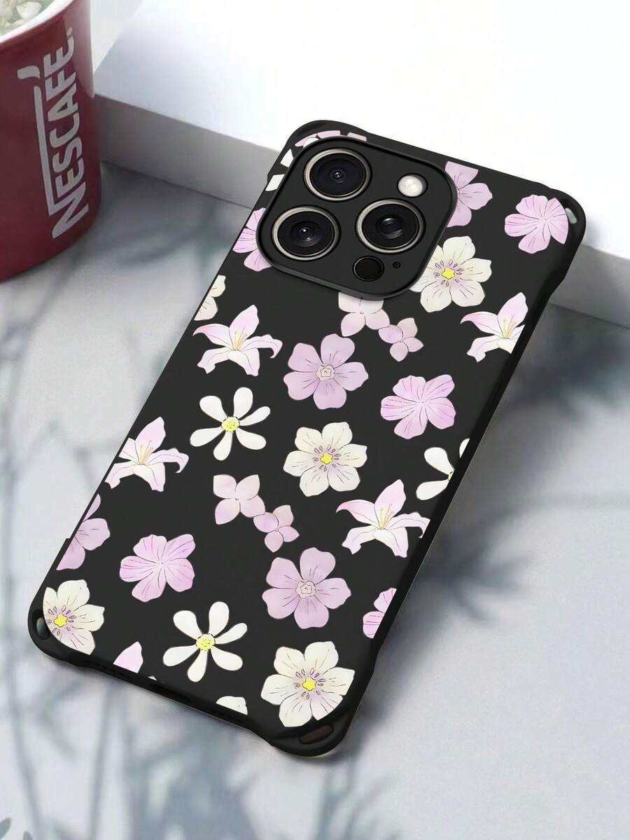 Custodia per telefono compatibile con Apple 16 Pro Max, 15 Pro Max, 12, 13, 14 Pro Max, 14 Plus, 15, 16 Plus, motivo floreale rosa e bianco, scocca in silicone morbido con quattro angoli arrotondati - Rosa - Visualizzare 1