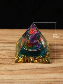 1件波西米亚风格水晶柱金字塔装饰品，适合家居桌面装饰、冥想桌摆件，提升氛围，适合灵性主题的客厅、卧室、书房、办公桌、书架。 - 彩色 - 查看 11