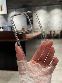 VOUVI Silicone Suction Cup Holder Ultra Transparent Protective Case Compatible With Iphone 17 14 12 11 13 15 16 Pro Max 16 15 14 Plus 16 E 17 Air Business Minimalist Luxurious Shockproof Clear Cover Phone Accessories - Transparent Shell + Pink - View 2