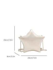 五角星形晚宴包、闪亮银色零钱包、女士金色手拿包、反光个性化派对包、情人节礼物、女士链条单肩包、时尚独特设计师包、星形女士手提包 - 銀色 - 查看 11