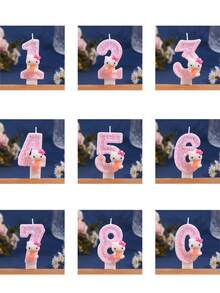 [1pc Kawaii Hello Kitty Candle] 1pc Sanrio Kawaii Hello Kitty Holiday Atmosphere Celebration Candle Cute Hello Kitty Number Candle Suitable For Birthday Party Holiday Countdown Christmas Thanksgiving Gift Etc - Multicolor - View 2