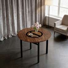 Coffee Tables - Brown+Black + Glass+Metal + MDF - View 1