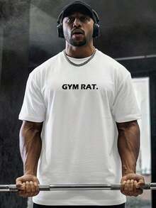 Oversized T-Shirt For Gym Streetwear, Trenbolone Print, GYM RAT, Premium Fabric, Comfort, Adam's Hand Design, High Quality, Workout, Running, Juice - 白色 - 查看 3