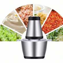 Moedor Triturador Processador Elétrico 2L Alimentos Carnes Legumes Aço Inox Multifuncional 110V/220V PRONTA ENTREGA - Entrada do Brasil (220V) - Visão 1