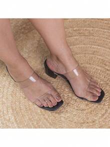 Women's Sandal, Clog With Chunky Block Heel, Sizes 34 To 42, Vinyl Model. - Black - View 2