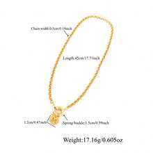 1pc Minimalist Gold Hollow Letter Pendant Necklace With Stainless Steel Spring Clasp For Women - Golden Circular Hollow Letters - View 2