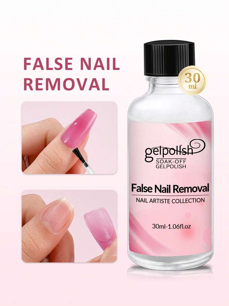 2PCS 30ml Pinpoint Nail Glue Remover For Press On, Multi-Functional Remover For Nails Tips, Gentle Glue Remover For Gel X Nails, Non-Acetone Nail Polish Remover - Clear - View 2