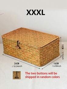 带盖编织篮,藤编收纳盒,编织收纳篮,适用于马桶水箱架、浴室、客厅、卧室、梳妆台、家居装饰、浴室配件、桌面收纳、收纳篮、长方形收纳盒、玩具收纳盒,适用于房间、走廊、厨房、浴室、卧室装饰,时尚实用。 - 棕色 - 查看 15