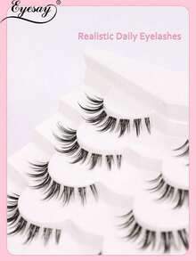 7 Pairs Manga Invisible Band Segmented Lashes 3D Clear Band Lashes Natural Look Wispy Mink Eyelashes Cosplay Manga Cat Eye Lashes - Spiky Manga Lashes - View 4