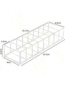 1个亚克力眼影盘收纳盒 - 透明桌面化妆品收纳盒，带粉饼盒和化妆品隔层 - 無色 - 查看 5