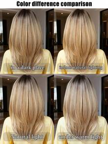 20-Inch Short Gradient Gold Curly Bob Wig, Cute Layered Bob Wig For Women, Mixed Gold Synthetic Natural Soft Curl Wig. - Multicolor - View 8