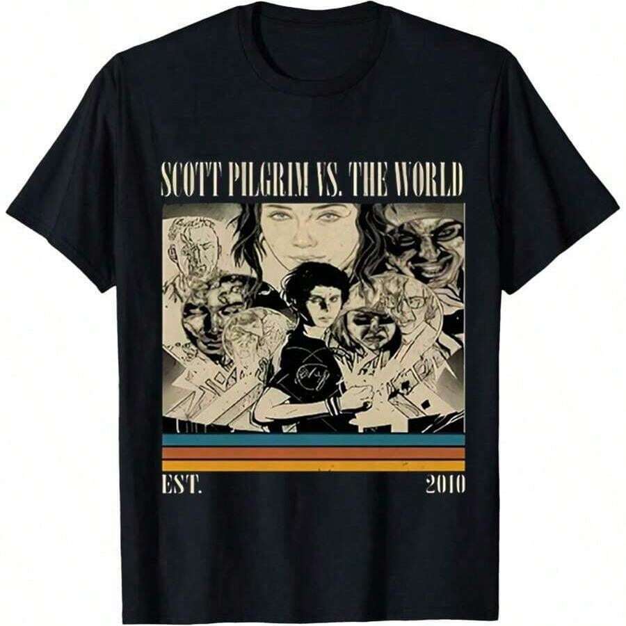 Scott Pilgrim Vs The World Shirt, Movie Shirt, Vintage T-Shirt S-5XL - Black - View 1