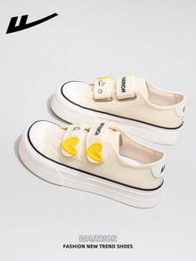 1 đôi giày nữ WARRIOR đế dày buộc dây, đế mềm, giày bệt cổ thấp ngoài trời, mũi tròn, gót thấp, chống trơn, màu trơn, thanh lịch, đế mềm, thích hợp cho học sinh, chụp ảnh tốt nghiệp, giày bệt, giày thể thao da cổ thấp, giày trượt ván. - Vàng nhạt - Xem 7