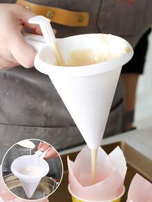 1/2 pièces Entonnoir à portion réglable à la main, distributeur de pâte à gâteau, distributeur de crème, distributeur de pâte à crêpes et à muffins en plastique PP avec support, distributeur de chocolat multifonctionnel - idéal pour les restaurants, les food trucks, les boulangeries - Multicolore - Voir 3