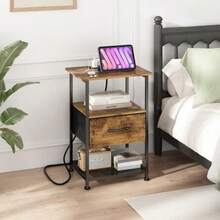 buros para recamaraGILLAS Mesa de Noce con Estacion de Carga Buro para Recamara de 3 Nive Buro con 3 Caones Tela Mesita de Noce Inteligente Mesa iliar R Mueble para Recamara Sala Dormito y Snburos para recamara - Con 1 Caín - Ver 7