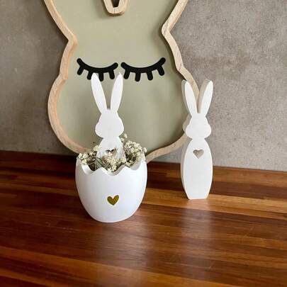 2pcs DIY Resin Mold, Standing Rabbit + Egg Shell Base, Easter Decor, Plaster Drip Glue Mold, Easter Rabbit Egg Element Decor, Silicone Mold, Suitable For DIY Handmade