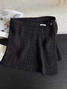 1pc Multi-Functional Shawl Chic Brown Black Cable-Knit Button-Accent Shawl Wrap All Season Winter Fall Warm Daily Life Evening Party Travel Gift Accessories - Multicolor - View 6