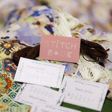 Beginner-Friendly DIY Embroidery Kit – Pre-Printed Fabric, Color Threads & Stitch Guide Cards For Easy Needlepoint, Learn Embroidery Stitches, Ideal Gift For Crafters, Sewing Hobby, Creative Mini Embroidery Stitch Guide Book, Beginner Sewing Kit - Màu hồng, 1 chiếc - Xem 9